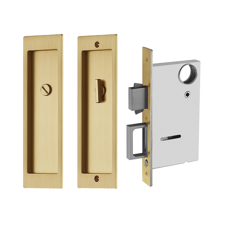 1801-BK Modern Modern Pocket Pocket Slide-Door Mortise Lock, Handle Duty Duty Handle สำหรับฟังก์ชั่นความเป็นส่วนตัว
