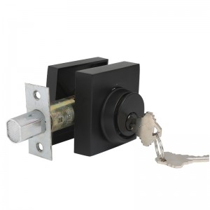 3601 Modern Square Cylinder Single Deadbolt Lock สำหรับประตูหน้าหนักหน้าที่หนัก - Matte Black